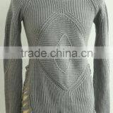 BGAX16002 New arrive round neck knitted pullover long sleeve split side cotrton sweater