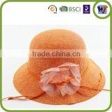 High Quality Straw Hat, Ladies Fedora Beach Hat Cap With Flowers thumbnail-4