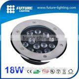 Outdoor IP67 Stainless Steel Frosty 18W Led Uplight Garden , Glasses Cover Led Underground Light