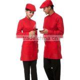 Custom Made Unisex Bar Waitress Round -neck Long Sleeve Work Shirt and Pant With Fashion Apron thumbnail-1
