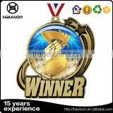 wholesale custom 3d unique stamping mattle gold finish pad printing winner insert us medal reward iron brass metal medal with ri