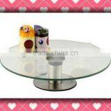 Single Layer Clear Round Tempered Glass Cake Stand thumbnail-1
