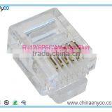 Modular Plugs, RJ12 Plug, 6 Position, 6 Conductor, For Round Solid or Stranded Wire thumbnail-1