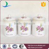 2015 Flower Decal Ceramic Food Canister Jars Wholesale thumbnail-1