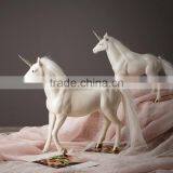 Pure White Decorative 3D Resin Unicorn Figurine
