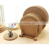 Round Stain Resistant Home Table Cork Place Mat thumbnail-2
