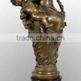 New Products Indoor Office Desk Antique Bronze Vase With Cherub Statue thumbnail-1