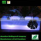 Outdoor Colorful RGB LED Lighted Planter Pots Remote Control LED Battery Pot Light / LED Outdoor Low Flower Pot 120*40*40cm