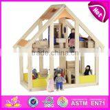 2016 New Fashion Children Wooden Dollhouse Kits for Sale W06A082 thumbnail-1