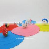 Custom Silicone Lovely Promotional Wholesale Food-grade Safety Bowknot Silicone Coffee Cup Lid thumbnail-1
