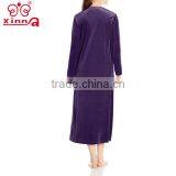 V Neck Velour Long Casual Lady Pijama thumbnail-2