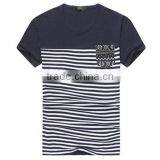 95% Cotton Fashion Striped Mens T Shirts Fashion 2016 Summer Short Sleeve Tee Shirt Slim Fit T Shirts thumbnail-1