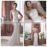 Real Cap Sleeve Lace Satin Sharara Wedding Dress thumbnail-1