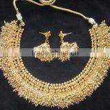 GOLD PLATED TEMPLE DESIGN Necklace RAMLEELA EARRING Set thumbnail-2