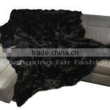 CX-D-115 New Custom 100% Real Fox Fur Sofa Throws Blanket, Decorative Throw thumbnail-1