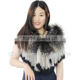 CX-B-60B Black Raccoon Fur Modern Women Fur Shawl thumbnail-3