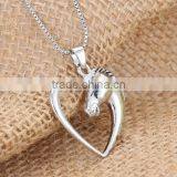 Horse Necklace Women Jewellery Mother Child Love Heart Pendant Necklace for Birthday Gifts thumbnail-1