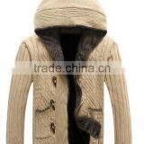 Button Down Pattern Sweater Jersey Heavy Knit Cardigan Man thumbnail-3