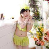 S13737A 2016 Wholesale Kids Swimwear Solid Color Children Beachwear Girls Swimwear thumbnail-1