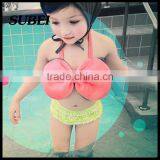 Korean Children Three-piece Swimsuit Girls Swimsuit With Swimming Cap Bow Split Bikini Swimsuit thumbnail-2