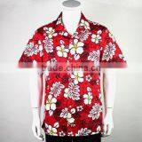 Red Printing Men Cotton Custom Printed Hawaiian Shirt thumbnail-1
