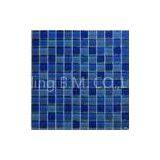 Blue Swimming Pool Mosaic Wall Tile, Crystal Iridescent Glass Mosaic Tiles