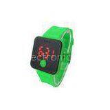 Green Silicone Digital Watch 3 ATM Waterproof LED Screen Wristwatch