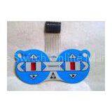 Blue 0.05-1.0mm Gloss Metal Dome Membrane Switch With Rubber Keys thumbnail-1