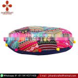 Indian Wholesale Hand Woven Patchwork Round Bohemian Floor Cushion