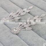 Vintage Long Silver Earrings for Women Crystal Leaf Wedding Earrings for Brides Big Party Earrings thumbnail-3