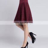 T-SK520 China Clothes Marron Lace Midi Elegant Womens A Line Skirt thumbnail-3