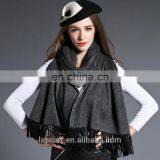 Wholesal Higher Quality 100% Cashmere Scarf Pashmina Grey thumbnail-3
