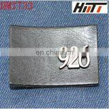 Faux Leather Jeans Patch With Metal Tag