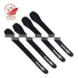 Black Durable P-shape Cable Tie Back to Back Hook and Loop Tape With Logo thumbnail-1