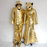 Golden Silver Colorful Disco Ball Mirror Man Dress Suit Costume for Stage Performance thumbnail-3