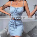 2020 Summer Sexy Girls Camisole Skirt Two-piece Suit Amazon Hot Sale New Suit Set thumbnail-1