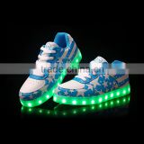 Factory wholesale OEM USB charge Children Kids Led Shoes Fashion Colorful led Light Kids Shoes