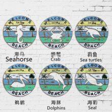 Wooden PVC Welcome Animal Beach Door Sign, Home Festival Decoration Sign Welcome Sign thumbnail-5