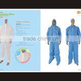 Disposable Food Industry Working Coverall Protective Safety Coverall pp Polypropylene Coverall With Hood Elastic Wrist Waist thumbnail-1