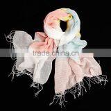 Winter Autumn Fashion Checked Plaid Striped Woven Cotton Linen Woman Scarf With Tassel thumbnail-4