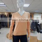 Women v Neck Long Sleeve With Fake Leather Patch on Elbow 2016 Fall/winter Pullover Sweater thumbnail-1