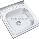 500x500mm XAL5050 single bowl one piece upward with rubber kitchen sink stainless steel sink
