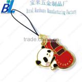 Cute cartoon panda shaped metal mobile phone decorations