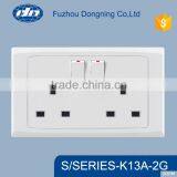 Switch Cover K13A-2G Double Switch + Double 13a UK Socket