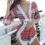 New Arrive Wholesale Customaize Free Size Sexy Lace Trim Beach Kaftan thumbnail-5