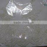 Pale Ivory Embroidery Bridal Lace Trim/Fashion embroidery polyester lace trim for garments / home textile/encajes bordados de