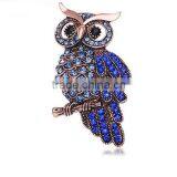 Fashion Alloy Lovely Owl Crystal Brooch thumbnail-1