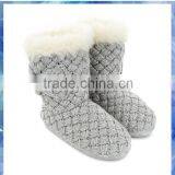 Cable Knit Lurex Cable Knitted Indoor Boots,knitted Girls Boots,girls Fashion Boot thumbnail-1