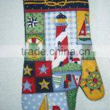 Christmas Kitchen Gift Heat Resistant Double Oven Mitts - Quilted Cotton Interior Cotton Gloves thumbnail-4