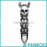 Wholesale Retro Skull Warhead Titanium Steel Pendant thumbnail-2